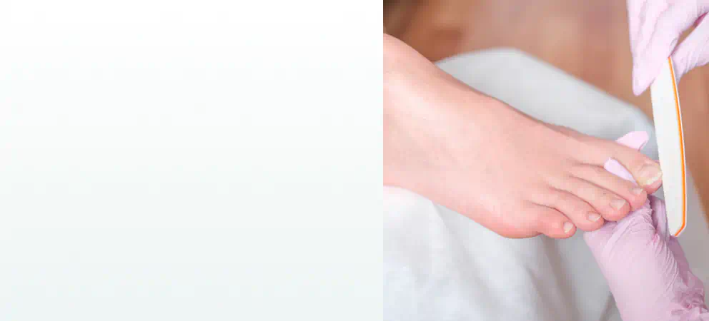 A close-up of a well-groomed foot with clean nails, representing the benefits of supplements for toenail fungus.