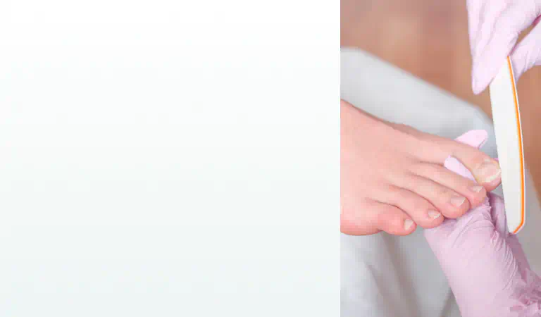 A close-up of a well-groomed foot with clean nails, representing the benefits of supplements for toenail fungus.