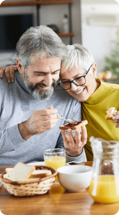 Couple enjoying a healthy meal