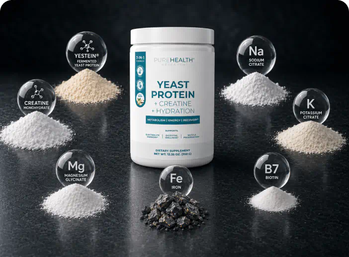 Yeast Protein + Creatine + Hydration with its seven active ingredients