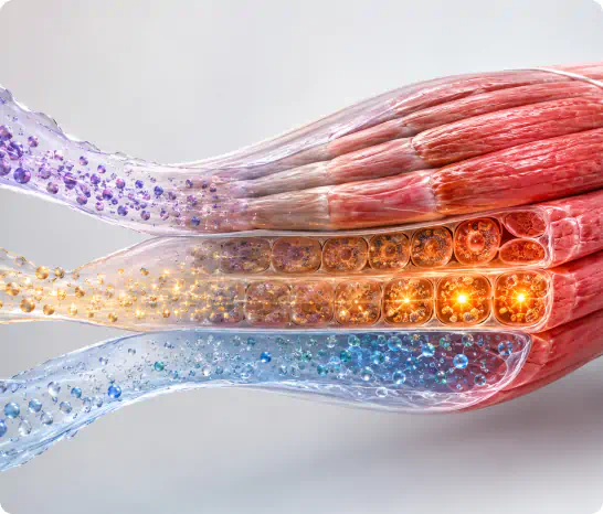 Cross-section of muscle fibres