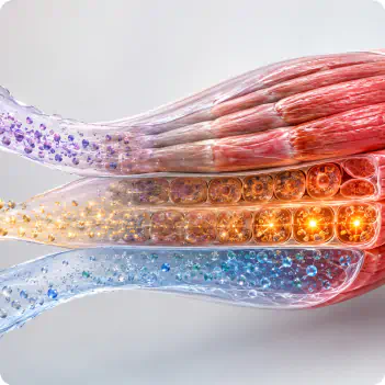 Cross-section of muscle fibres