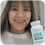 Customer photo holding product bottle